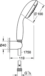 Душевой набор Grohe Tempesta New 100 III хром 27849001 Душевой набор Grohe Tempesta New 100 III хром 27849001, 2