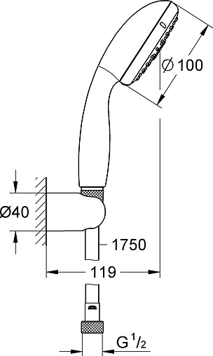 Душевой набор Grohe Tempesta New 100 III хром 27849001