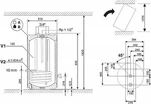 Бойлер косвенного нагрева Bosch WSTB 120 O (20 кВт) 8718545244 Бойлер косвенного нагрева Bosch WSTB 120 O (20 кВт) 8718545244, 2