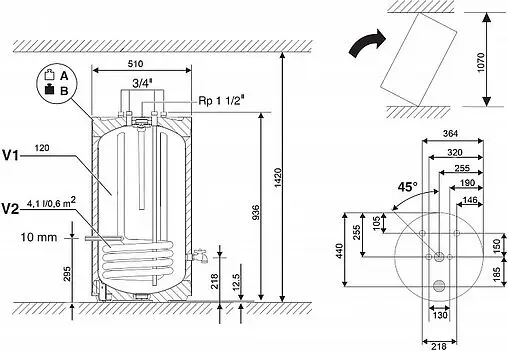 Бойлер косвенного нагрева Bosch WSTB 120 O (20 кВт) 8718545244