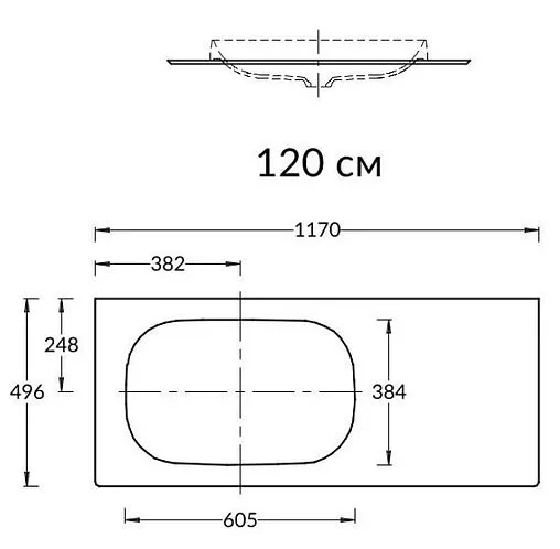 Столешница Kerama Marazzi Magica 120 серый матовый MA.2.0.SG519920R\120