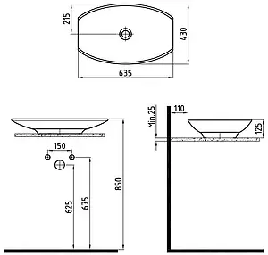 Раковина Bien Harmony 63 белый HRLG06301FD0W3000 Раковина Bien Harmony 63 белый HRLG06301FD0W3000, 2