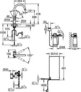 Смеситель для кухни с фильтром и встроенным нагревом воды Grohe Red II Duo хром 30079001, 2