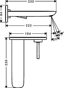 Смеситель для раковины из стены Hansgrohe PuraVida белый/хром 15085400, 2
