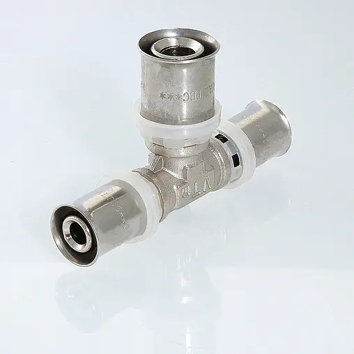 Тройник пресс соединительный 16мм Valtec VTm.231.N.161616