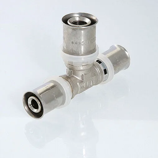 Тройник пресс соединительный 16мм Valtec VTm.231.N.161616