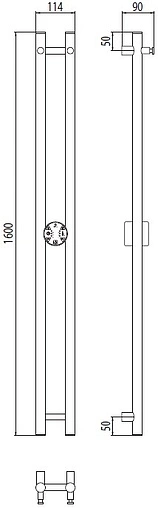 Полотенцесушитель электрический стойка Terminus Стойка электро DUO круг 1600 полированная сталь 4670078528308