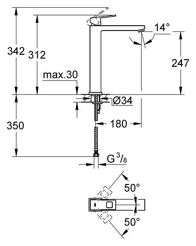 Смеситель для раковины Grohe Eurocube хром 23406000 Смеситель для раковины Grohe Eurocube хром 23406000