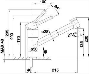 Смеситель для кухни с выдвижным изливом Blanco Tivo-S Silgranit чёрный/хром 526279 Смеситель для кухни с выдвижным изливом Blanco Tivo-S Silgranit чёрный/хром 526279, 2