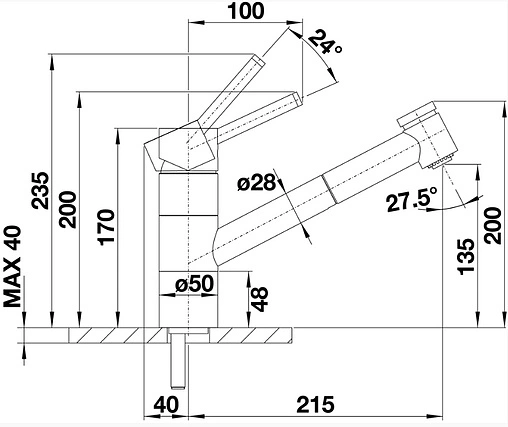 Смеситель для кухни с выдвижным изливом Blanco Tivo-S Silgranit чёрный/хром 526279