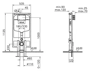 Комплект 5 в 1 VitrA Normus 9773B003-7202 с кнопкой Loop 740-0580 хром глянцевый Комплект 5 в 1 VitrA Normus 9773B003-7202 с кнопкой Loop 740-0580 хром глянцевый, 2