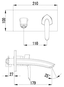 Смеситель для раковины из стены Lemark Mars хром LM3526C, 2