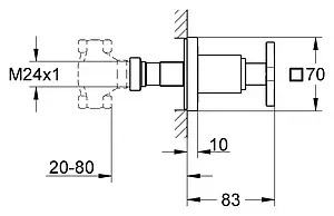 Вентиль запорный Grohe Allure хром 19334000, 2
