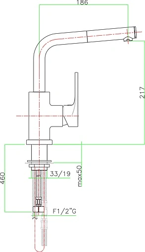 Смеситель для кухни с выдвижным изливом Fiore Kyma хром 75CR5499 Смеситель для кухни с выдвижным изливом Fiore Kyma хром 75CR5499