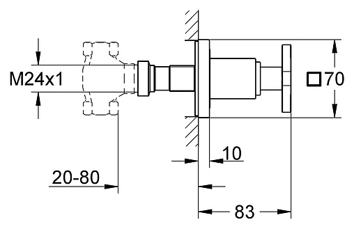 Вентиль запорный Grohe Allure хром 19334000