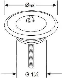 Выпуск для раковины с решеткой и пробкой Kludi хром 1041135-00 Выпуск для раковины с решеткой и пробкой Kludi хром 1041135-00, 2