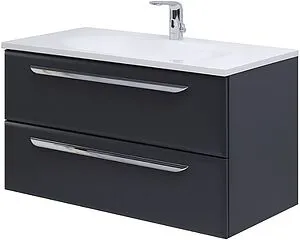 Тумба-умывальник подвесная Cezares Eco 90 Grafito ECO-900-2C-SO-GR-P+CZR-900/480-LV-MR-ECO Тумба-умывальник подвесная Cezares Eco 90 Grafito ECO-900-2C-SO-GR-P+CZR-900/480-LV-MR-ECO, 3