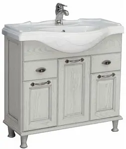 Тумба-умывальник напольная Aquaton Жерона 85 белое серебро 1A1585K5GEM20, 1