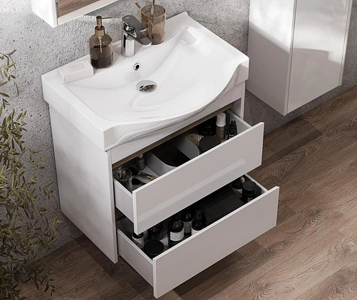 Тумба-умывальник Aquaton Нортон 65 белый глянец 1A2488K0NT010