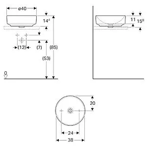 Раковина Geberit VariForm 40 белый 500.768.01.2 Раковина Geberit VariForm 40 белый 500.768.01.2, 2