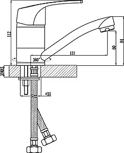 Смеситель для кухни Rossinka хром D40-22U Смеситель для кухни Rossinka хром D40-22U, 2