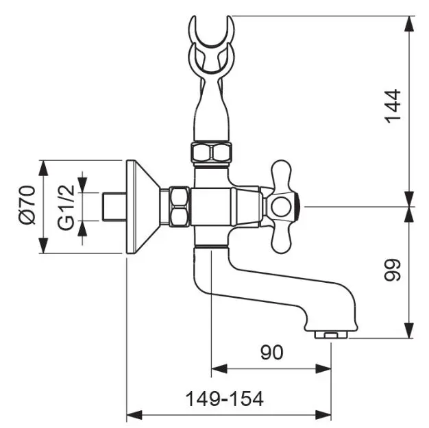 Смеситель для ванны Vidima Retro хром/белый BA354AA Смеситель для ванны Vidima Retro хром/белый BA354AA, 2