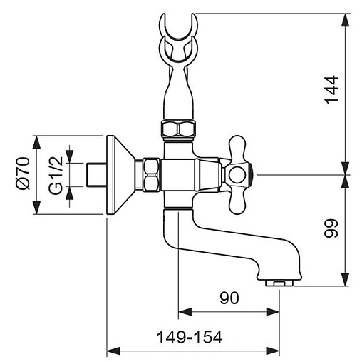 Смеситель для ванны Vidima Retro хром/белый BA354AA