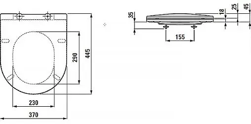 Комплект 5 в 1 Laufen Pro Rimless Z.RU93.0.761.5 с кнопкой 9.0040.1.004.000.1 хром глянцевый
