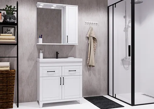 Тумба-умывальник напольный Домино Charlie 80 белый DCh2501T+4627173210188