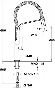 Смеситель для кухни с гибким изливом Teka FO 997 чёрный/хром 62997020FN Смеситель для кухни с гибким изливом Teka FO 997 чёрный/хром 62997020FN, 2