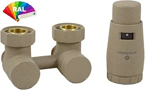 Узел нижнего подключения радиатора угловой с термоголовкой М22x1.5 x ¾"ек (½"н) Schlosser Exclusive инд.заказ по RAL 601000044.Ral Узел нижнего подключения радиатора угловой с термоголовкой М22x1.5 x ¾"ек (½"н) Schlosser Exclusive инд.заказ по RAL 601000044.Ral, 1