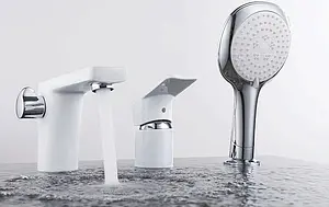 Смеситель на борт ванны на 3 отверстия D&K Berlin Steinbeis белый/хром DA1434916 Смеситель на борт ванны на 3 отверстия D&K Berlin Steinbeis белый/хром DA1434916, 4