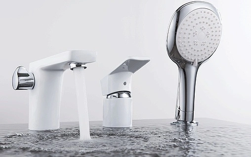 Смеситель на борт ванны на 3 отверстия D&amp;K Berlin Steinbeis белый/хром DA1434916