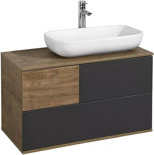 Тумба-умывальник подвесная Aquaton Терра 85 дуб кантри/антрацит 1A2472K2TEKA0