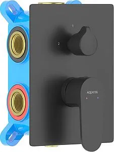 Смеситель для ванны скрытого монтажа Aquatek Оберон чёрный матовый AQ1247MB Смеситель для ванны скрытого монтажа Aquatek Оберон чёрный матовый AQ1247MB, 1