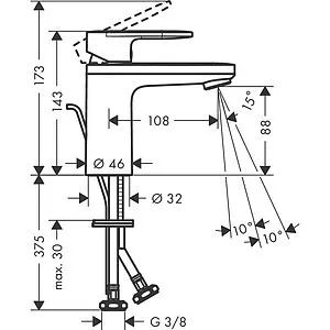Смеситель для раковины Hansgrohe Vernis Blend 100 хром 71571000 Смеситель для раковины Hansgrohe Vernis Blend 100 хром 71571000, 2