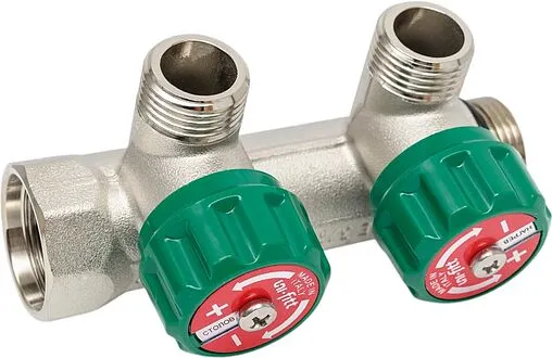 Коллектор регулирующий проходной 2 отвода ¾&quot;в/н x ½&quot;н Uni-fitt 411N3220