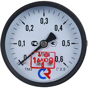 Манометр аксиальный Росма ТМ-310Т.00 63мм 6 бар ¼" 00000008921 Манометр аксиальный Росма ТМ-310Т.00 63мм 6 бар ¼" 00000008921, 1