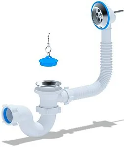 Слив-перелив для ванны Ани Пласт хром E150, 1