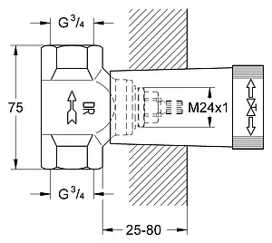 Скрытая часть запорного вентиля Grohe 29802000, 2