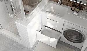 Тумба под умывальник напольная над стиральной машиной Raval Forte 120 L белый For.01.120.L/N/W, 5