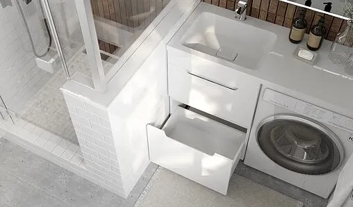 Тумба под умывальник напольная над стиральной машиной Raval Forte 120 L белый For.01.120.L/N/W