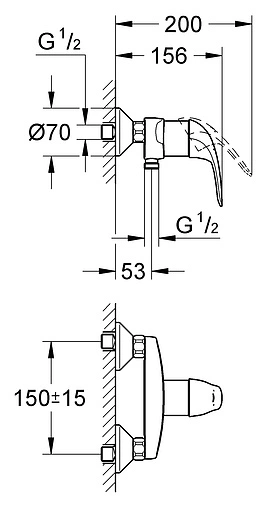 Смеситель для душа Grohe Euroeco хром 32740000