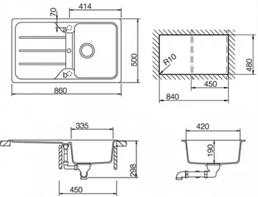 Мойка кухонная Teka Simpla 45-TG черный металлик 40144501