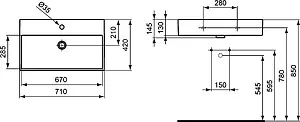 Раковина Ideal Standard Strada 71 белый K078201 Раковина Ideal Standard Strada 71 белый K078201, 2