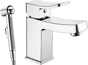 Смеситель для раковины с гигиеническим душем Wasserkraft Aller хром 1068 Смеситель для раковины с гигиеническим душем Wasserkraft Aller хром 1068, 1