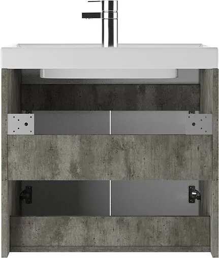 Тумба-умывальник подвесная Айсберг Мечта 60 белый/бетон DM2335T+4607152361674