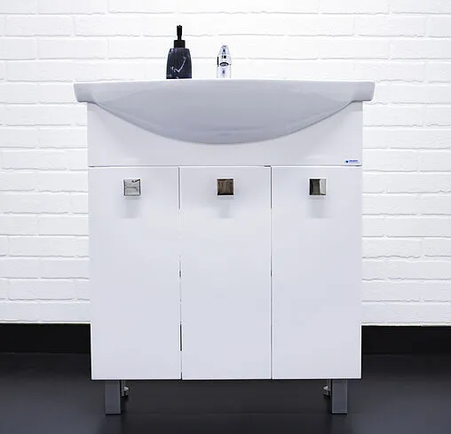 Тумба под умывальник напольный Айсберг Мега 75 белый DM4601T