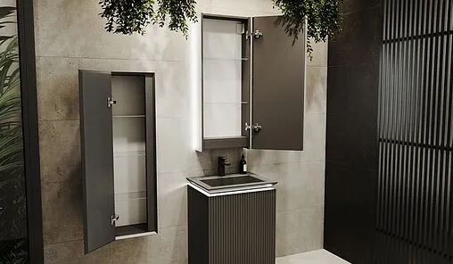 Шкаф-зеркало Jorno Incline 45 R антрацит Inc.03.45/P/А/JR