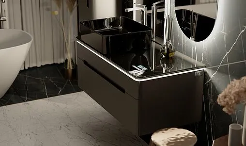 Тумба под умывальник подвесная Jorno Shine 100 с МФУ антрацит Shi.01.100-M/P/A Тумба под умывальник подвесная Jorno Shine 100 с МФУ антрацит Shi.01.100-M/P/A